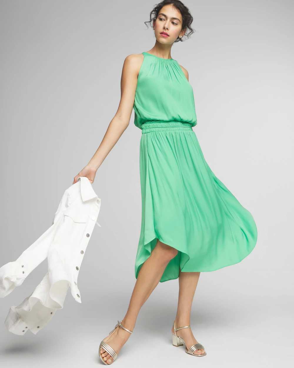 White house black top market green dress